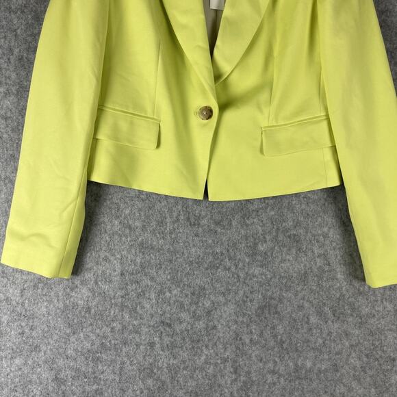 J Crew Cropped Drapey Twill Blazer Womens 6 Light Kiwi Stretch Preppy Career NEW - Picture 3 of 16